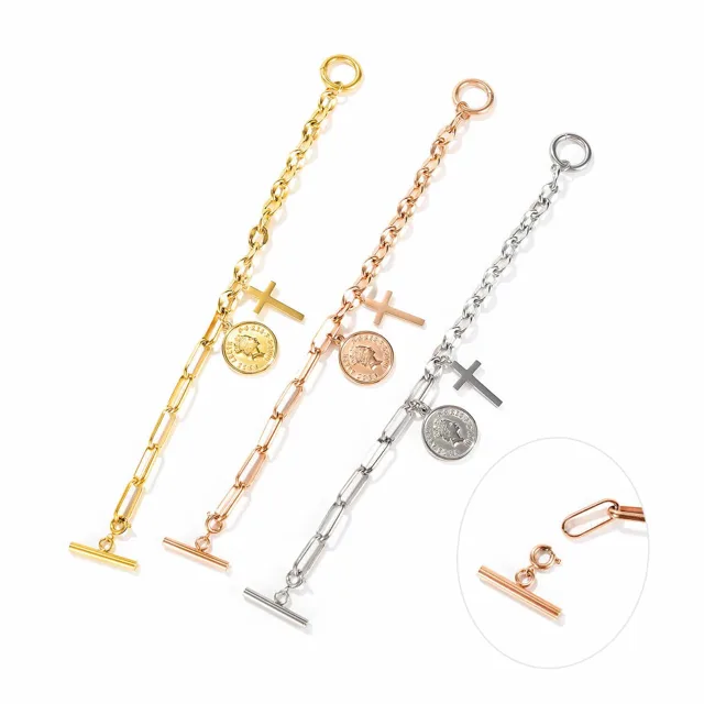 Gold, rose gold and silver coin bracelets side by side
