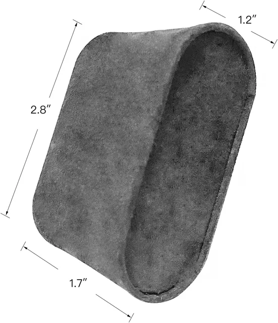 Grey suede cushion dimension diagram marked in inches
