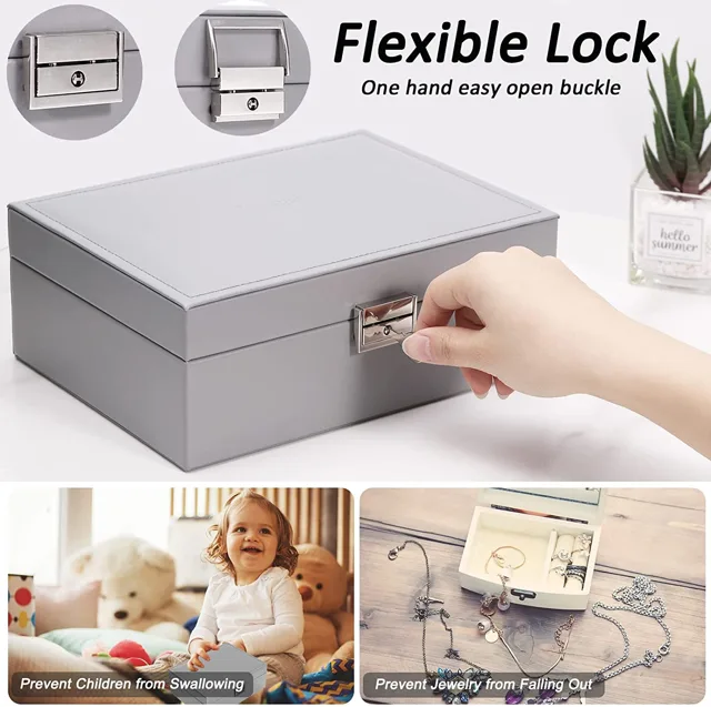Flexible lock infographic showing the one-hand open lid