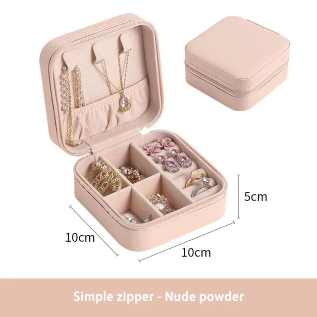 Blush pink case dimension diagram, ten by ten by five centimetres