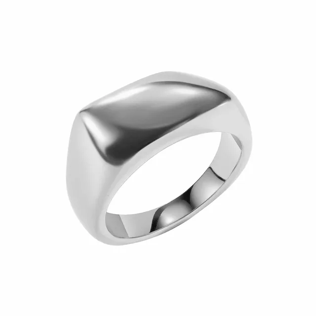 Silver dome ring close-up