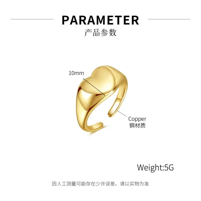 Parameter diagram of the heart ring, 5 grams