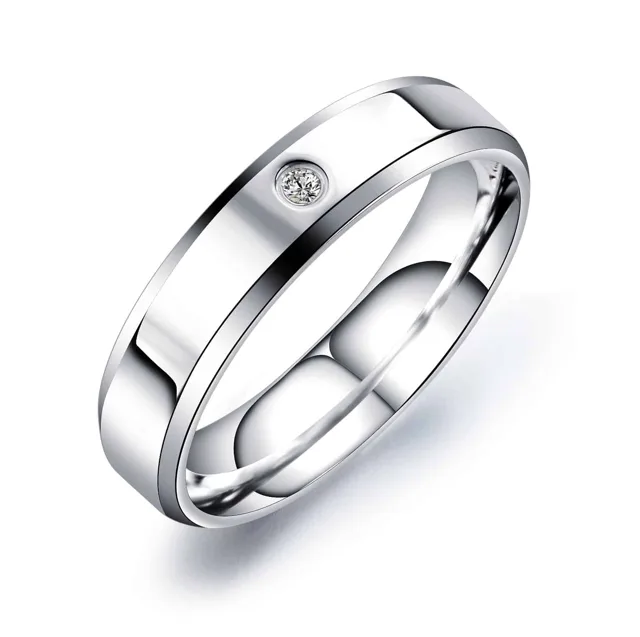 Silver wedding band close-up