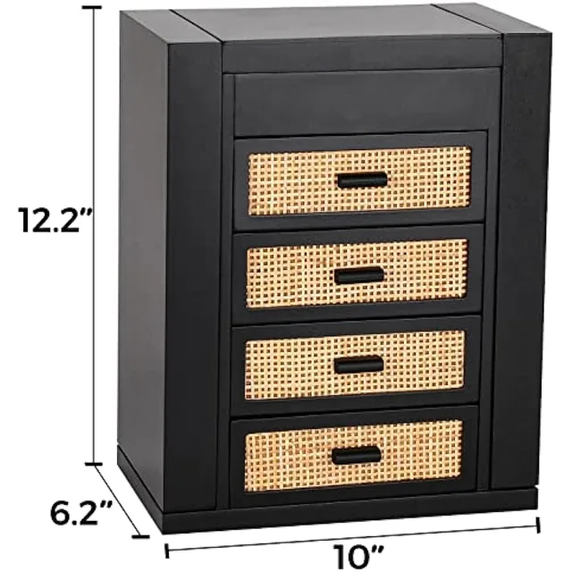 Dimension diagram of the black cabinet in inches