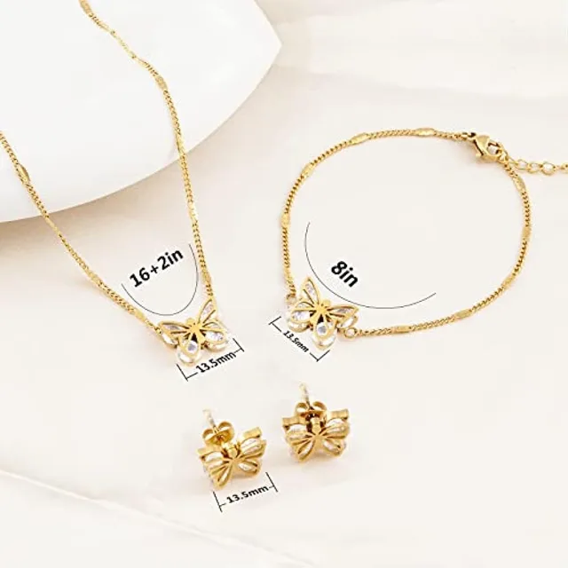 Butterfly set with size marks for chain and pendant