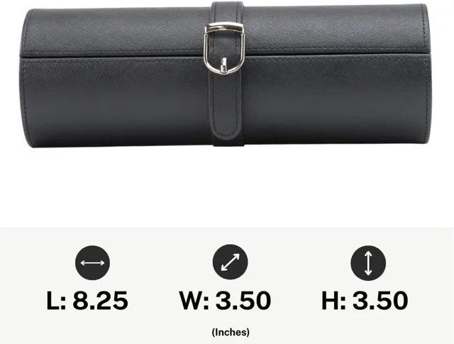 Black watch roll dimension diagram, eight and a quarter inches long