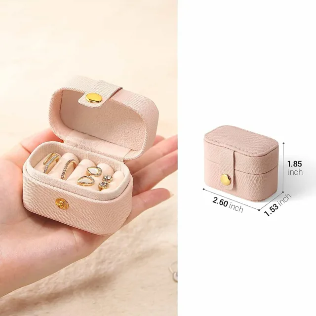 Blush mini case dimension diagram held in a hand