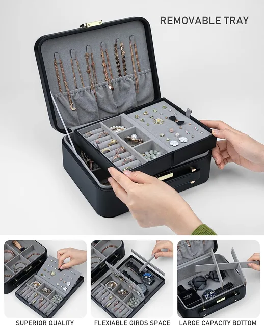 Infographic showing the removable tray lifted out