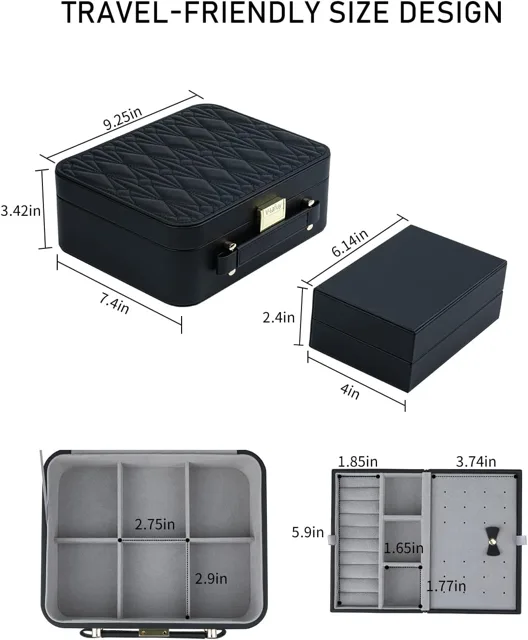 Travel-friendly size diagram of the quilted trunk