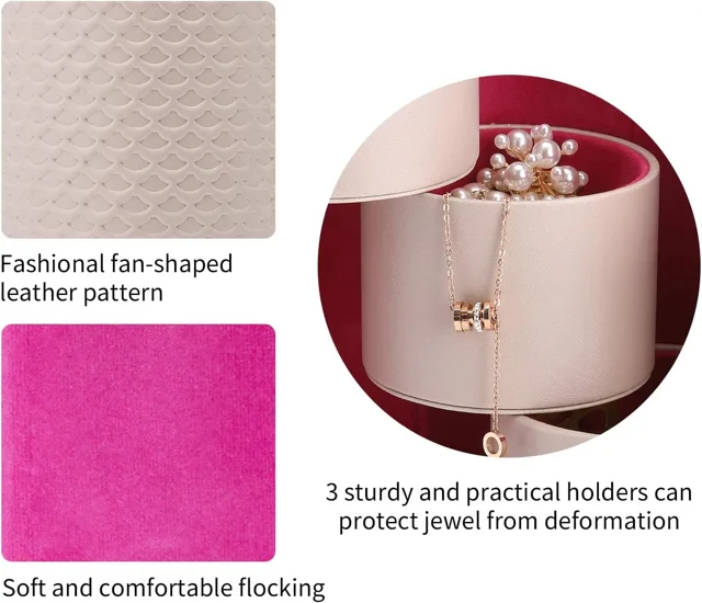Infographic describing the fan-shaped leather pattern