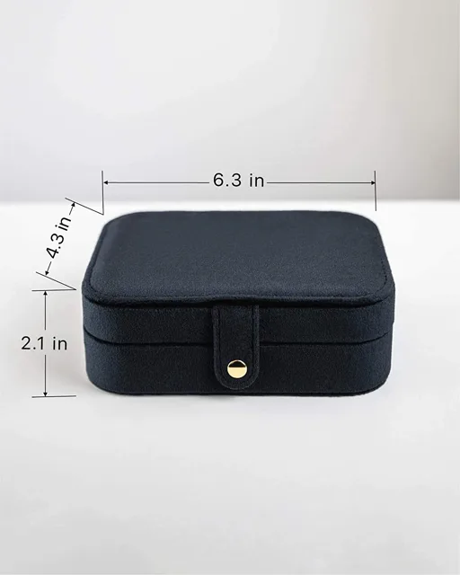 Black case dimension diagram, eight point three by two point four inches