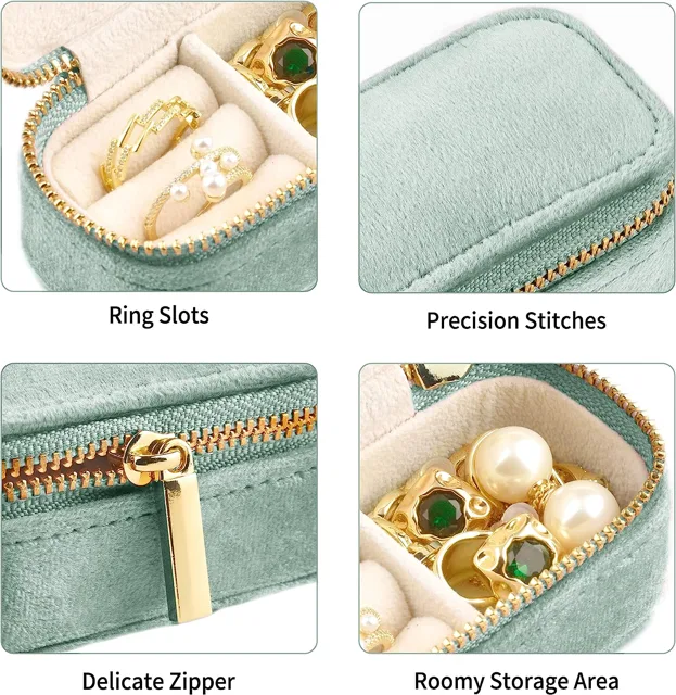 Infographic labeling ring slots, stitching, zipper and storage
