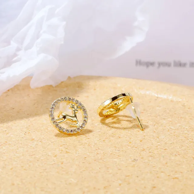 Deer stud earring shown from the back