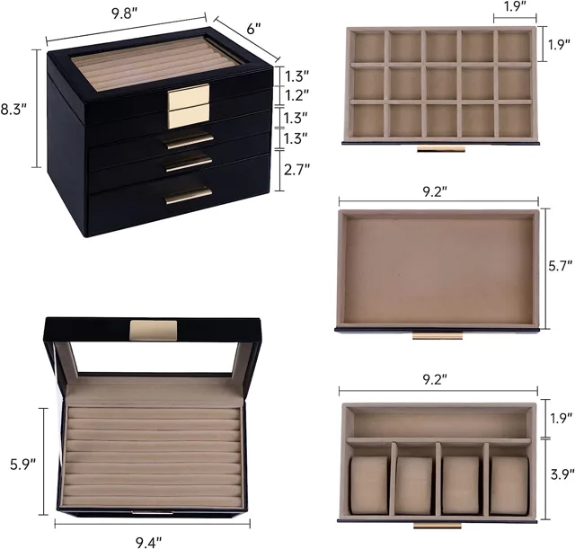 Black cabinet dimension diagram in inches