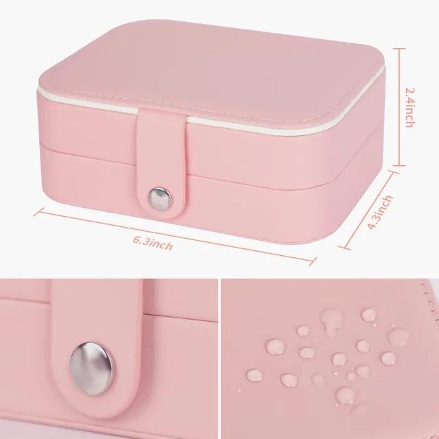 Close view of the pink lid and pearl button clasp