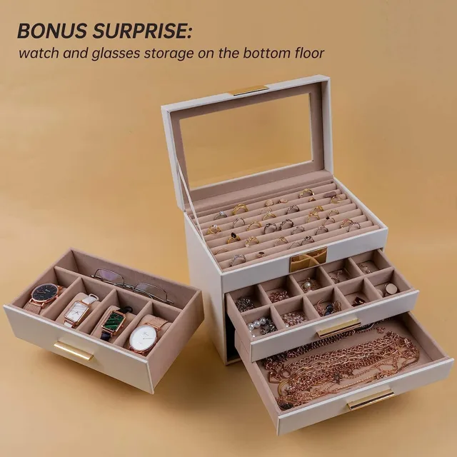 Bonus storage infographic showing the glasses floor inside