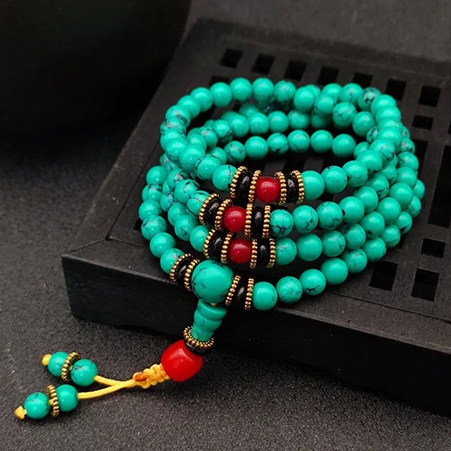 Bulk turquoise mini-bead strands in green and blue shades for beaded bracelet production
