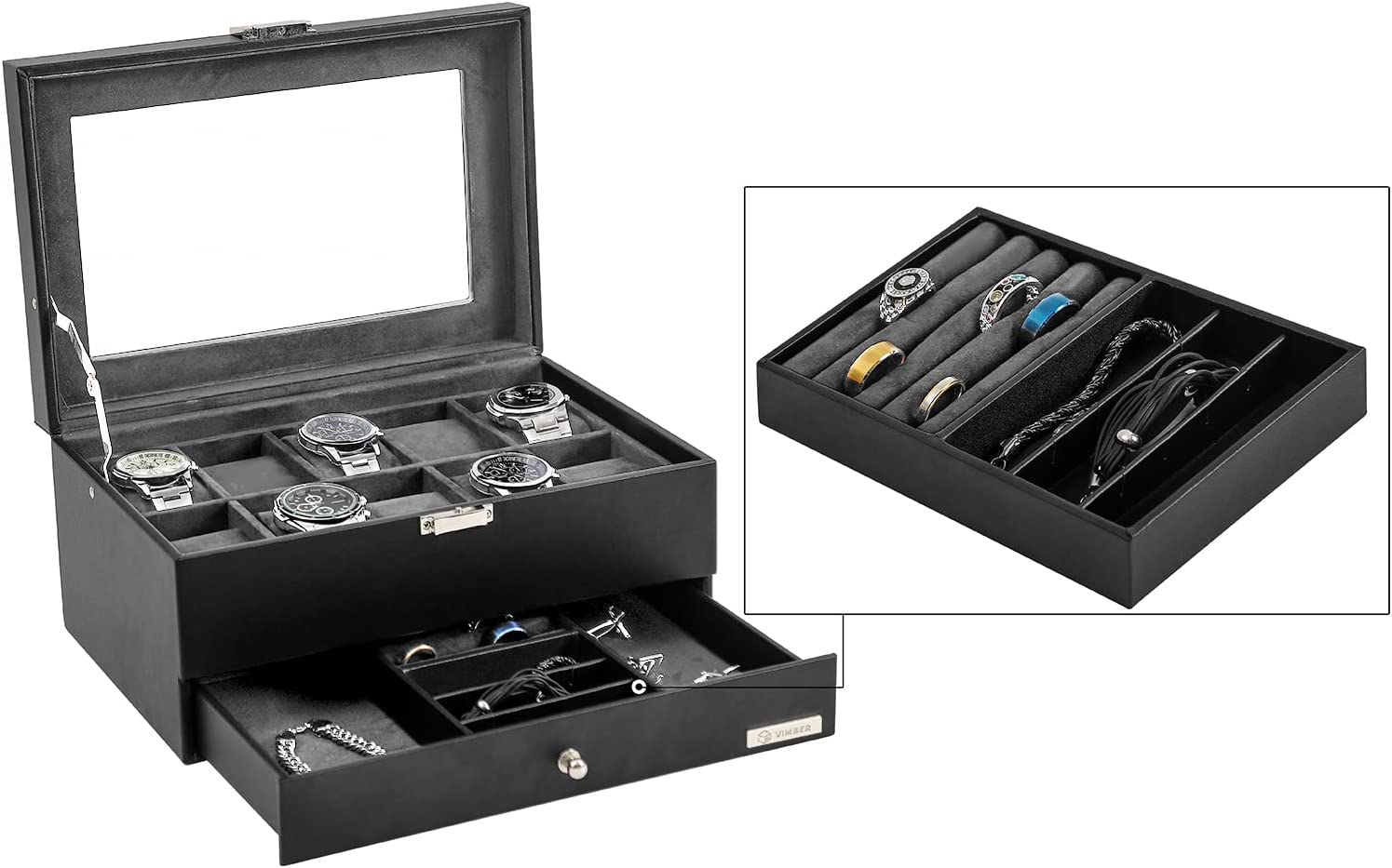 Leather Storage Box for Watches and Jewelry- Luxury Gift for Best Friend