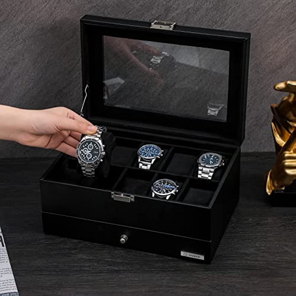 Leather Storage Box for Watches and Jewelry- Luxury Gift for Best Friend