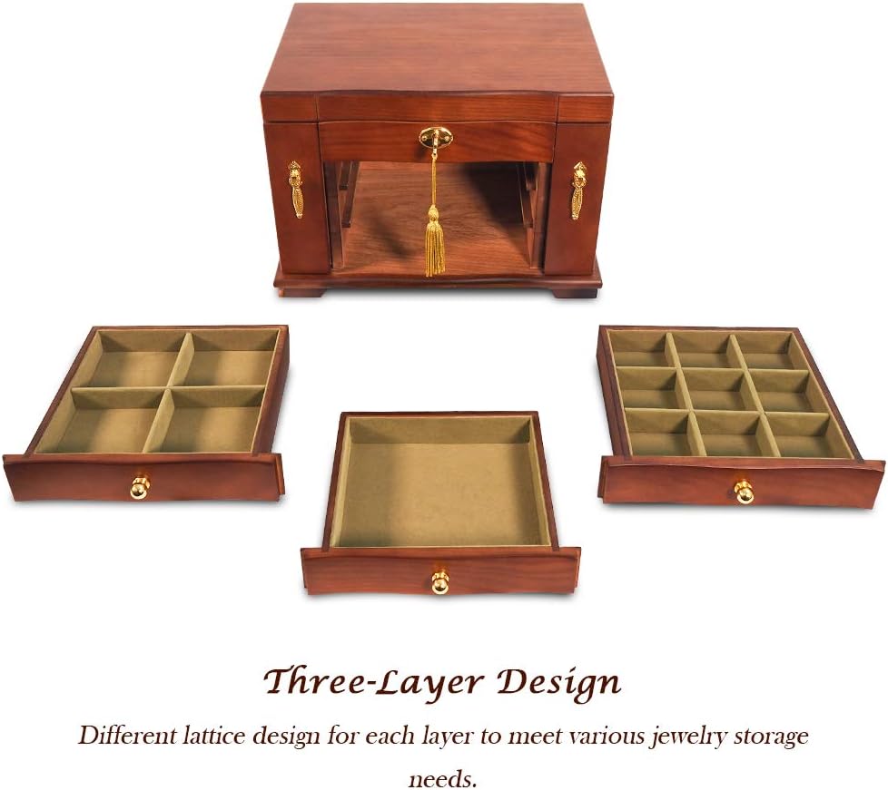 Three-layer design infographic of the walnut chest