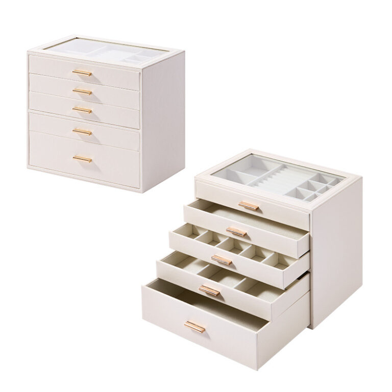 5 tier jewelry box organizer with multiple drawers