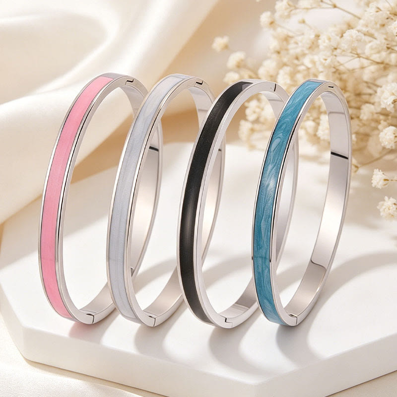 Stainless steel enamel (drip-oil) bangle in European and American style