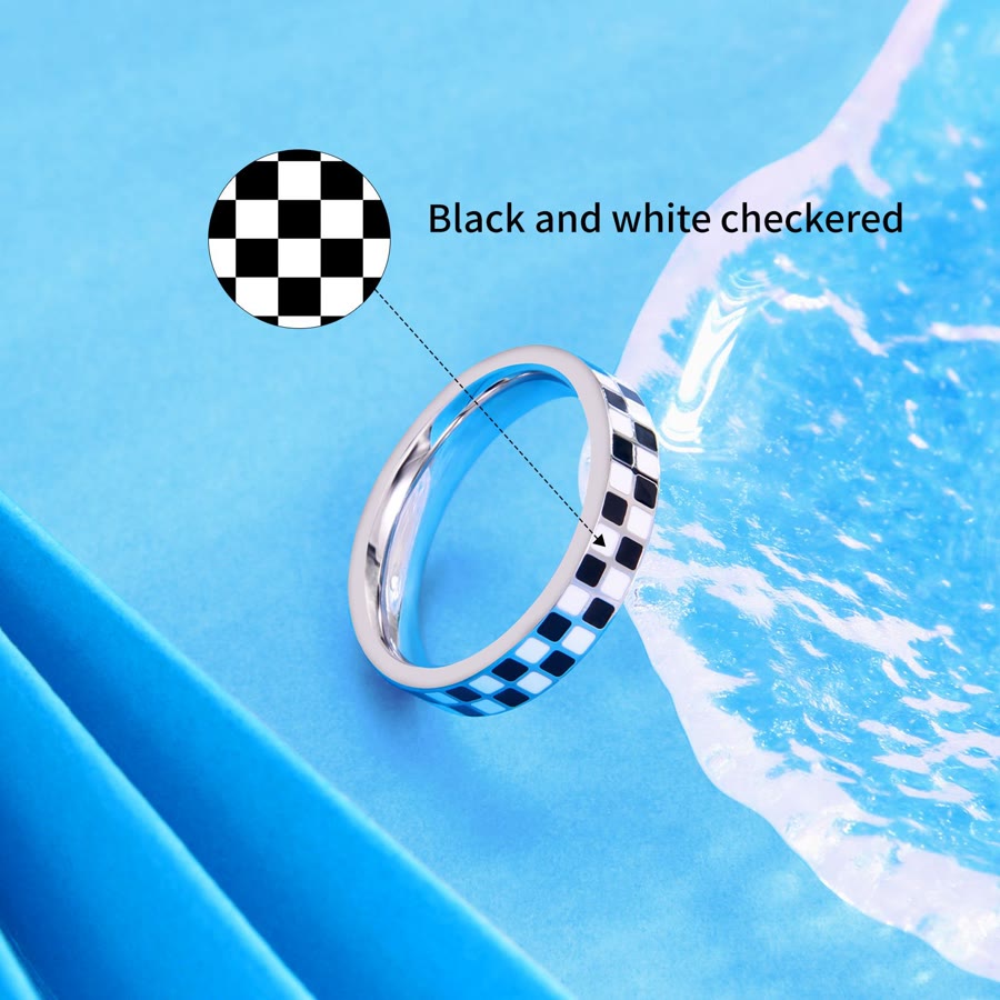 Titanium steel couple ring with 18k plating for men and women