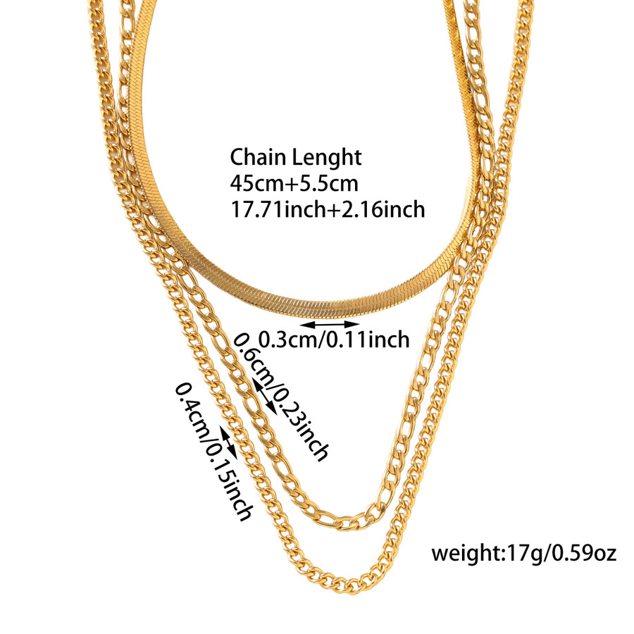 Basic titanium steel chain necklace and earring set