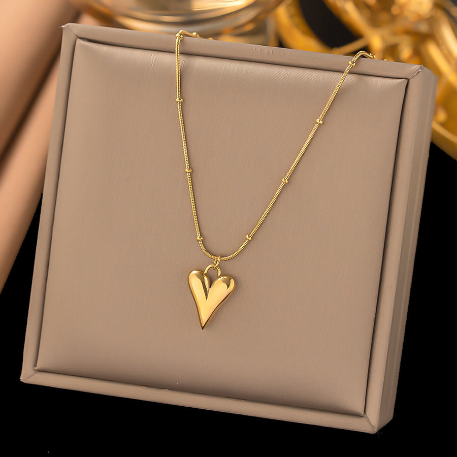 Titanium steel necklace and earring jewelry set
