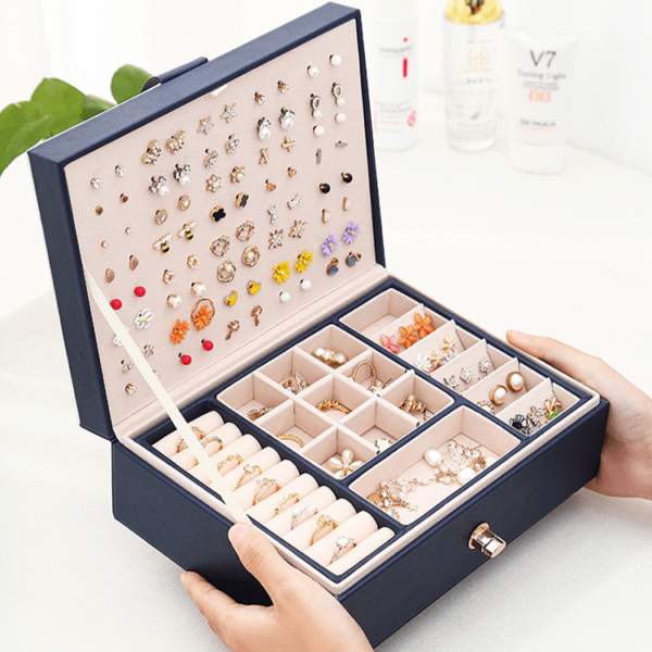 Women Two Layer Jewelry Display Storage Case