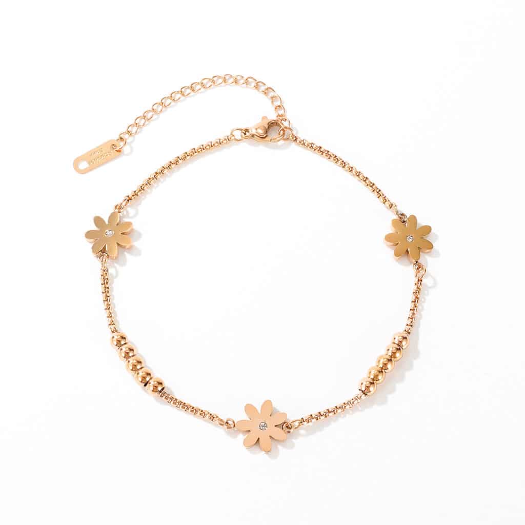 Simple and Elegant Stainless Steel Anklet with Crystal Embellishments