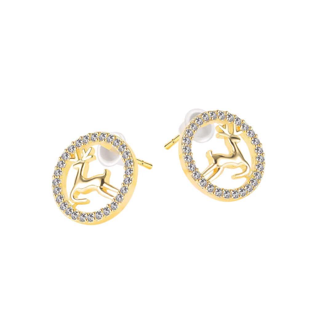 Versatile Snowflake with Zircon Copper Stud Earrings