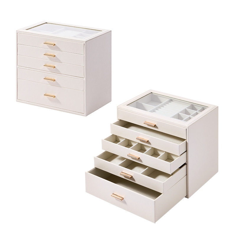 5 tier jewelry box organizer with multiple drawers