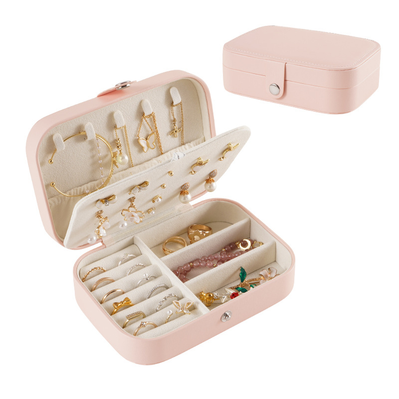 portable travel jewelry box with snap closure for women